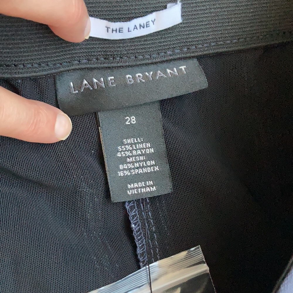 Lane Bryant the laney linen blend crop wide leg pant stripe print 26 - Picture 15 of 16